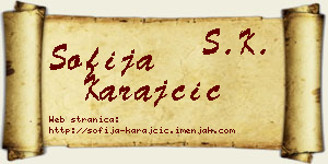 Sofija Karajčić vizit kartica